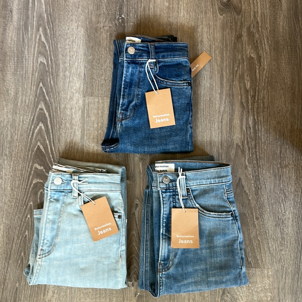 Reformation NWT Denim Bundle - Size 23 + 24 - Picture 2 of 16